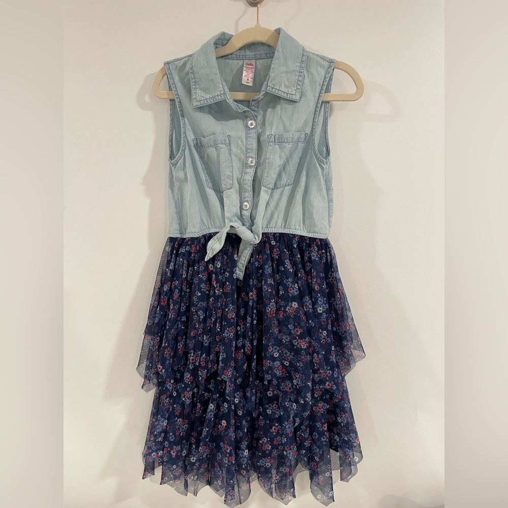 Justice Blue Ruffled Tiered Sundress